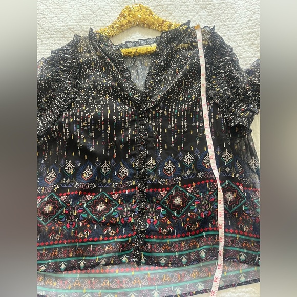 Forever That Girl Anthropologie Sheer Ruffled Blouse - Picture 8 of 10